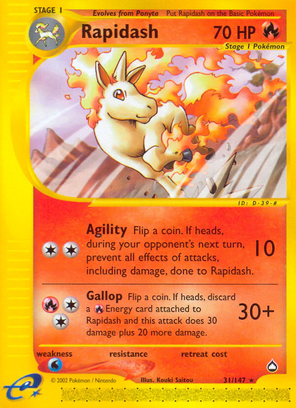 Rapidash (31/147) [Aquapolis] | Anubis Games and Hobby