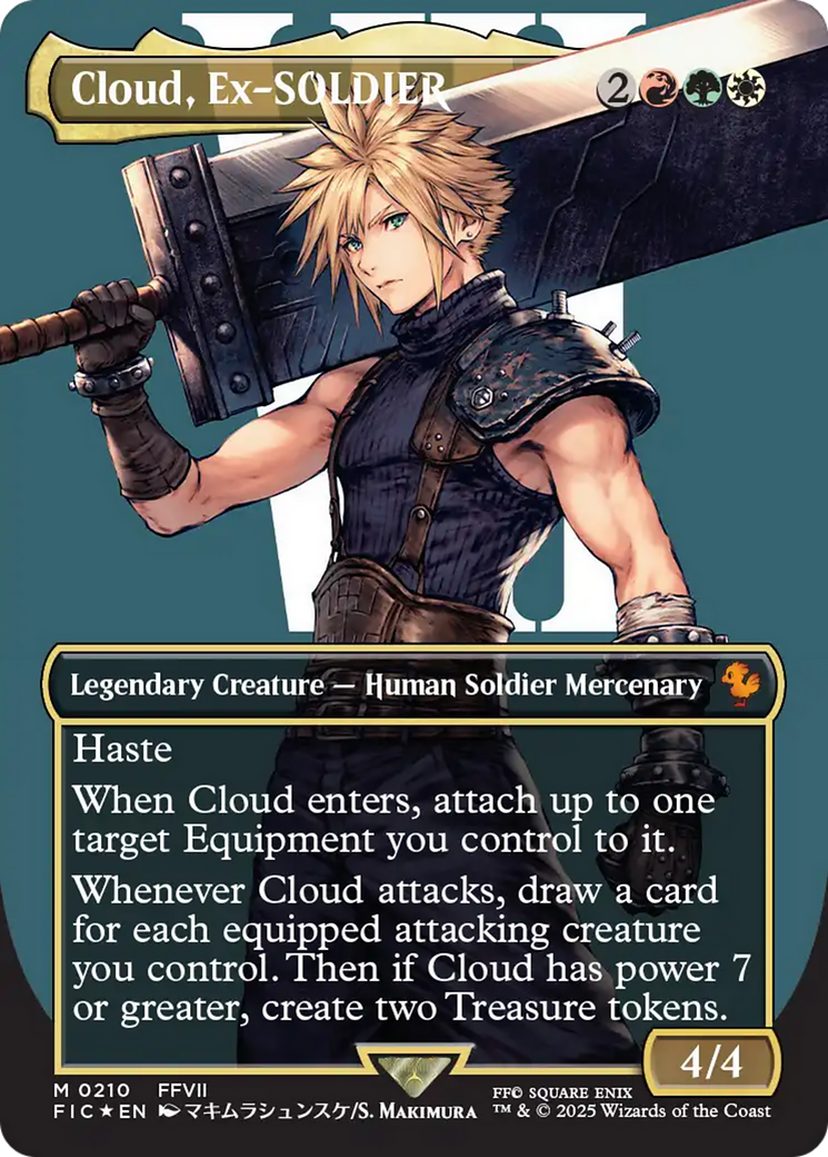 Cloud, Ex-SOLDIER (Borderless) (Surge Foil) [FINAL FANTASY Commander] | Anubis Games and Hobby