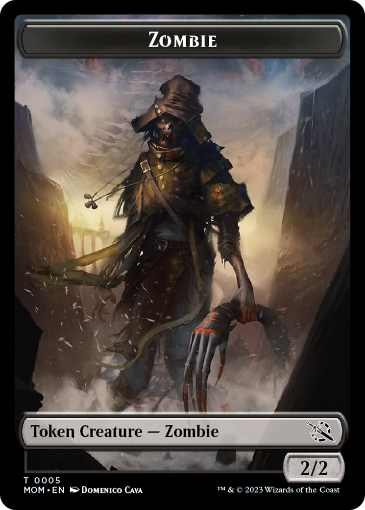 Warrior // Zombie Double-Sided Token [March of the Machine Tokens] | Anubis Games and Hobby