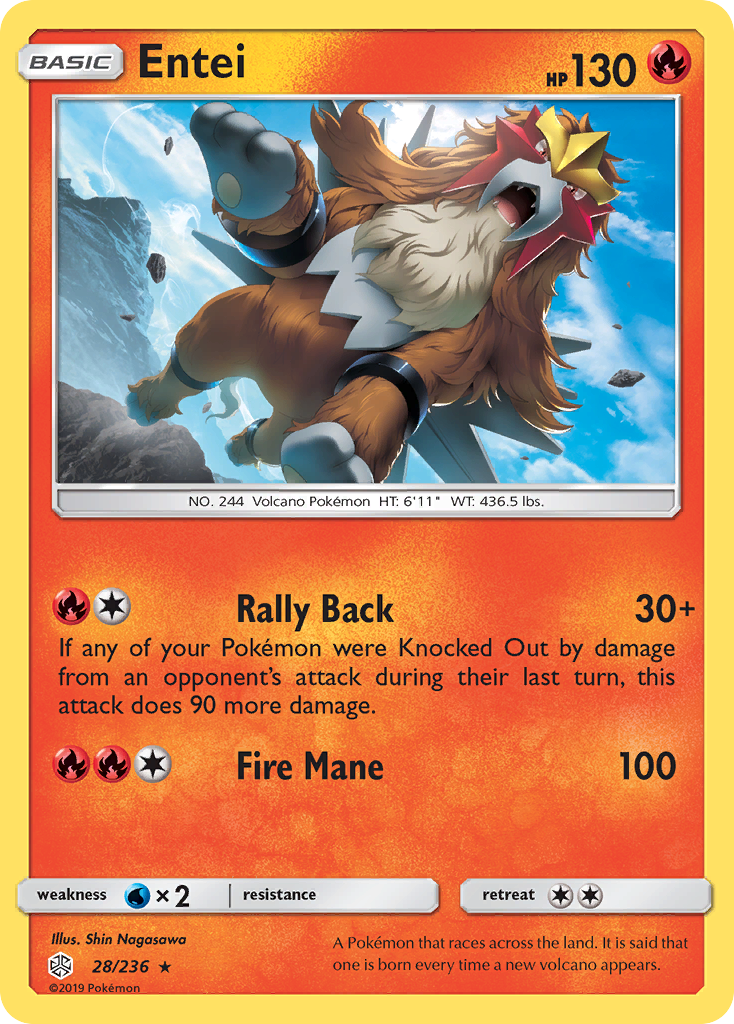 Entei (28/236) [Sun & Moon: Cosmic Eclipse] | Anubis Games and Hobby