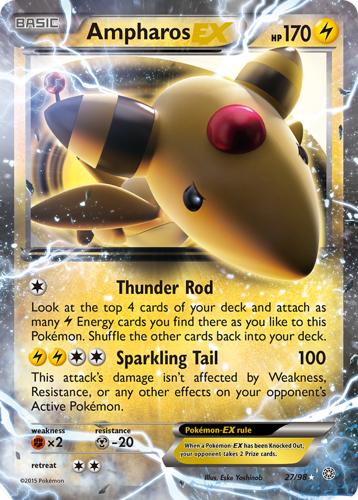 Ampharos EX (27/98) [XY: Ancient Origins] | Anubis Games and Hobby