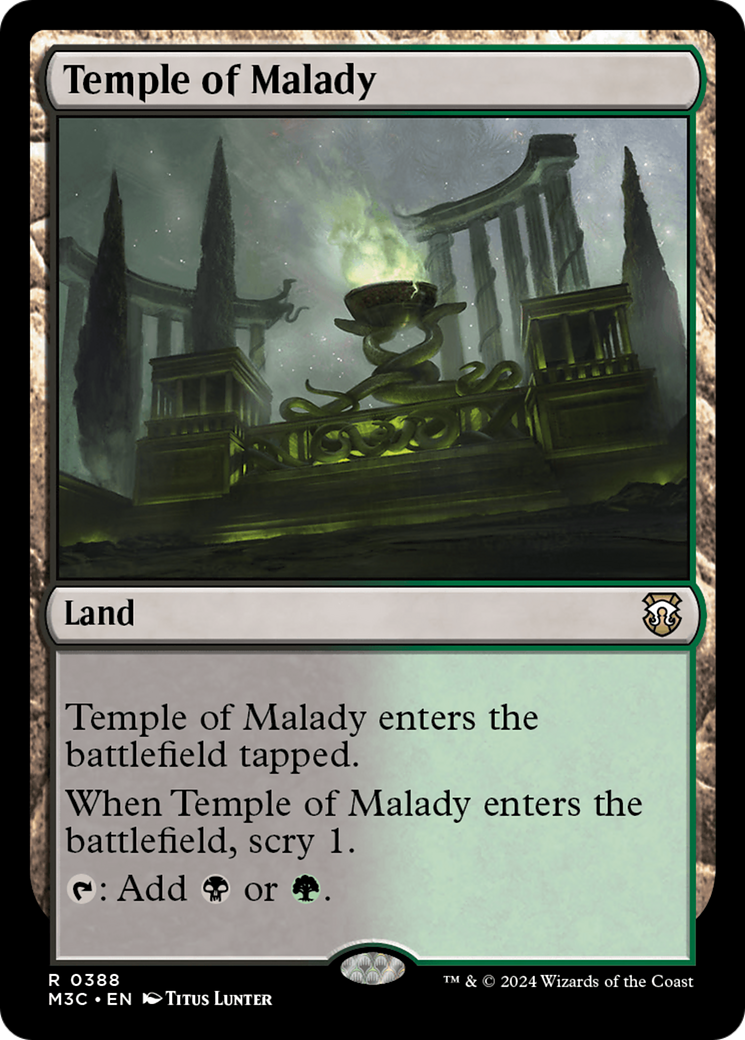 Temple of Malady (Ripple Foil) [Modern Horizons 3 Commander] | Anubis Games and Hobby