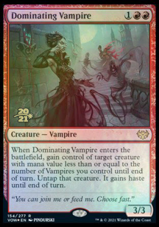 Dominating Vampire [Innistrad: Crimson Vow Prerelease Promos] | Anubis Games and Hobby
