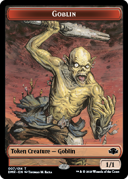 Goblin // Saproling Double-Sided Token [Dominaria Remastered Tokens] | Anubis Games and Hobby