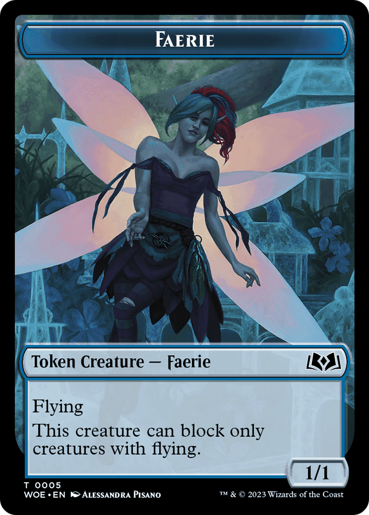 Faerie Token [Wilds of Eldraine Tokens] | Anubis Games and Hobby