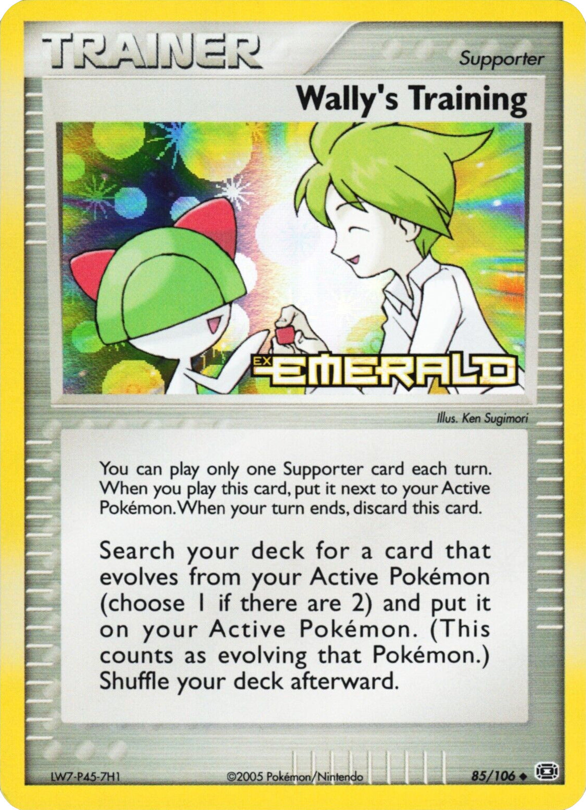 Wally's Training (85/106) (Stamped) [EX: Emerald] | Anubis Games and Hobby