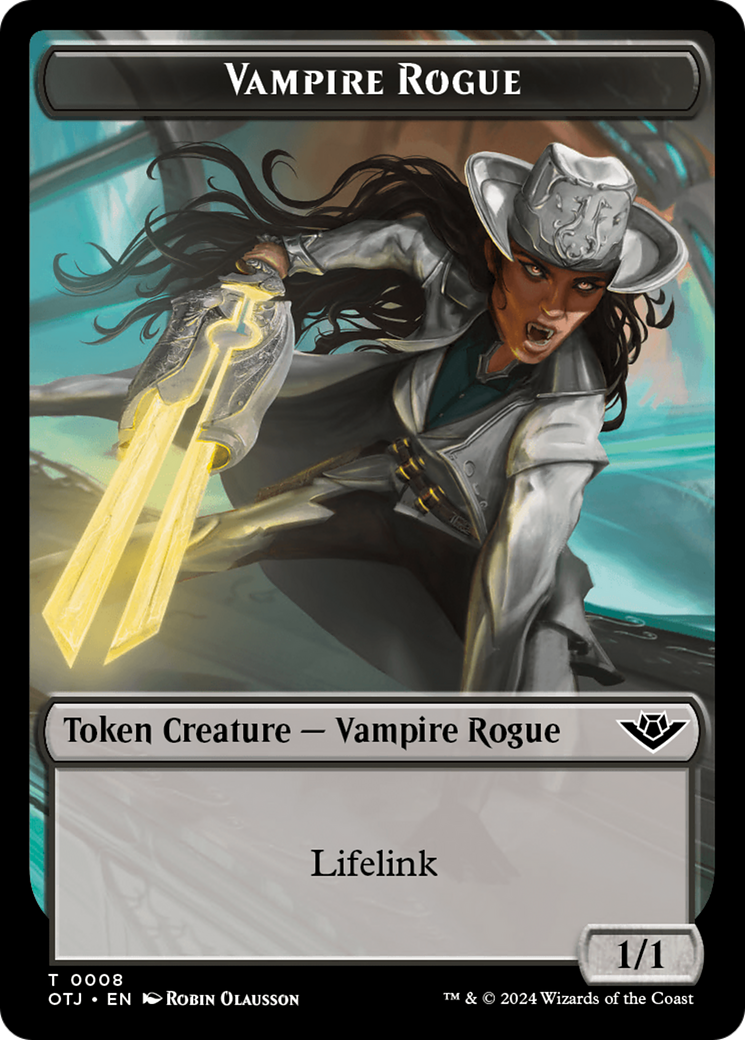 Vampire Rogue // Plot Double-Sided Token [Outlaws of Thunder Junction Tokens] | Anubis Games and Hobby