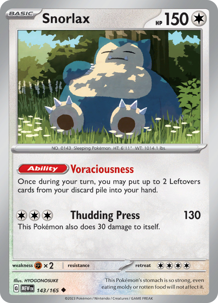 Snorlax (143/165) [Scarlet & Violet: 151] | Anubis Games and Hobby