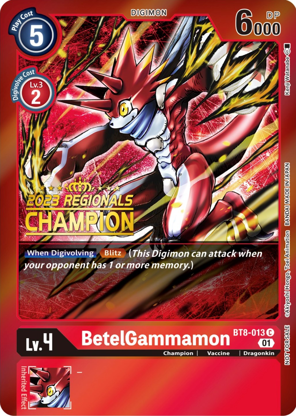 BetelGammamon [BT8-013] (2023 Regionals Champion) [New Awakening Promos] | Anubis Games and Hobby