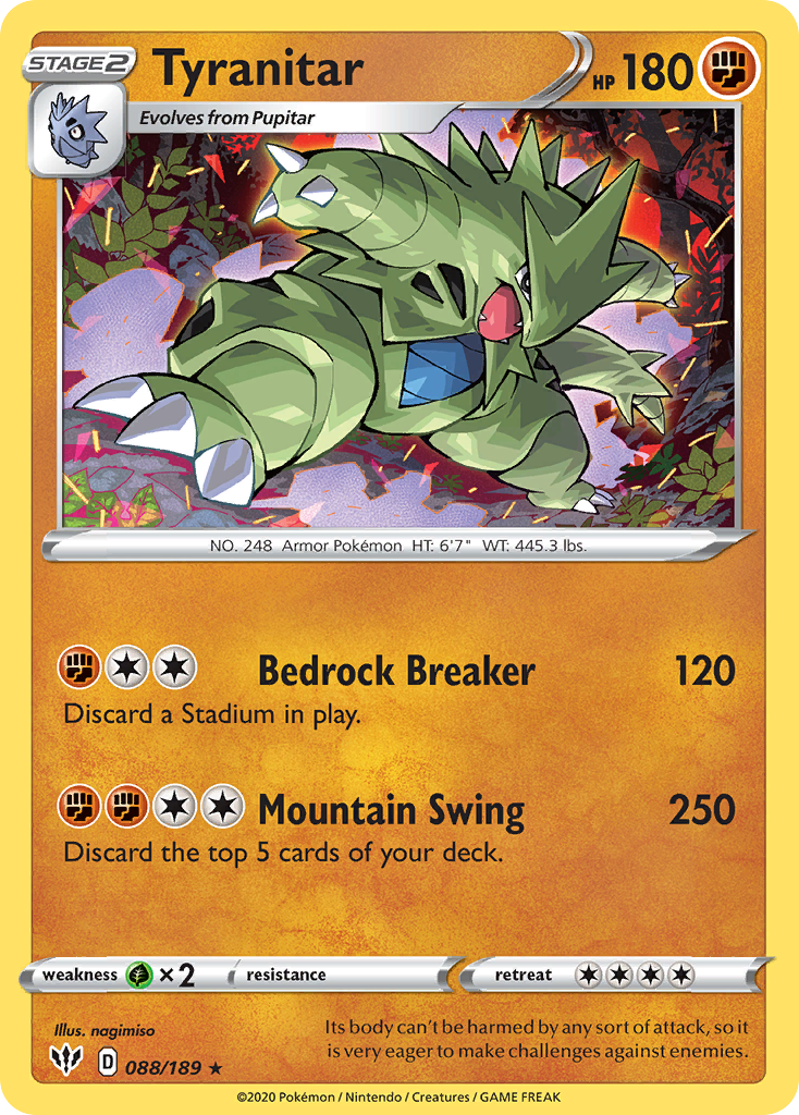 Tyranitar (088/189) [Sword & Shield: Darkness Ablaze] | Anubis Games and Hobby
