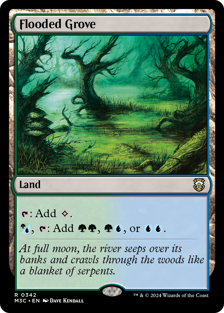 Flooded Grove (Ripple Foil) [Modern Horizons 3 Commander] | Anubis Games and Hobby