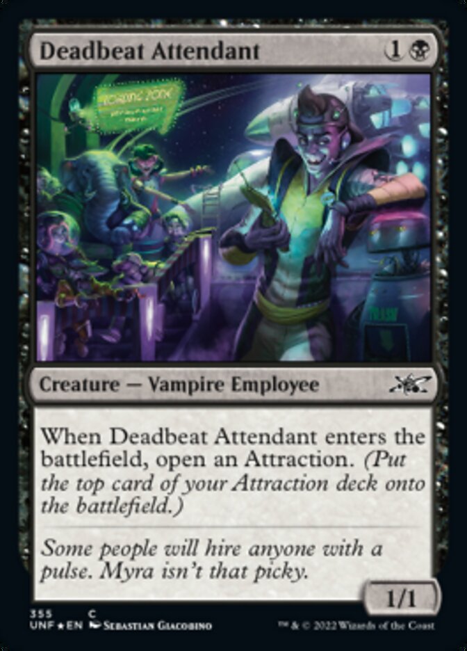 Deadbeat Attendant (Galaxy Foil) [Unfinity] | Anubis Games and Hobby