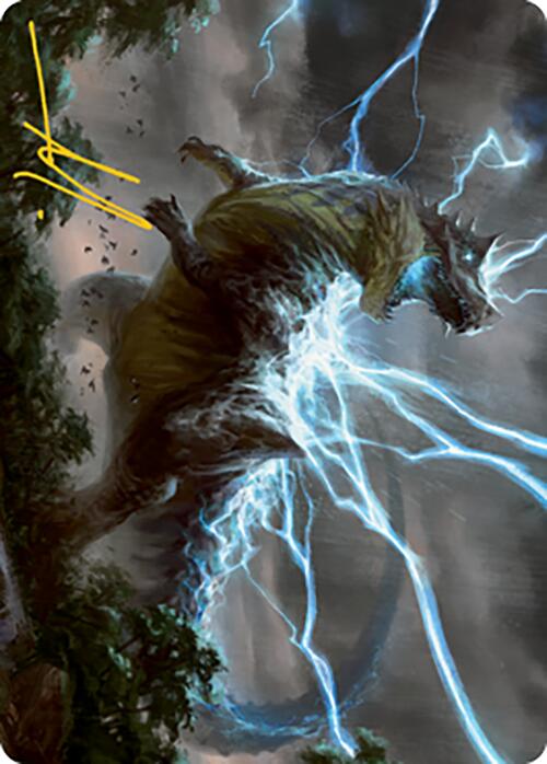 Thrasta, Tempest's Roar Art Card (41) (Gold-Stamped Signature) [Modern Horizons 2 Art Series] | Anubis Games and Hobby