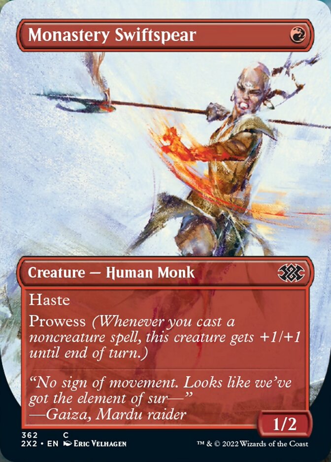 Monastery Swiftspear (Borderless Alternate Art) [Double Masters 2022] | Anubis Games and Hobby