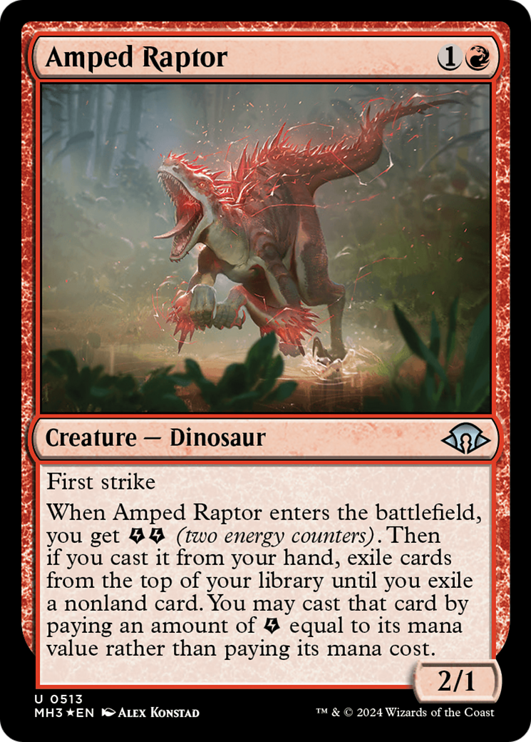 Amped Raptor (Ripple Foil) [Modern Horizons 3] | Anubis Games and Hobby