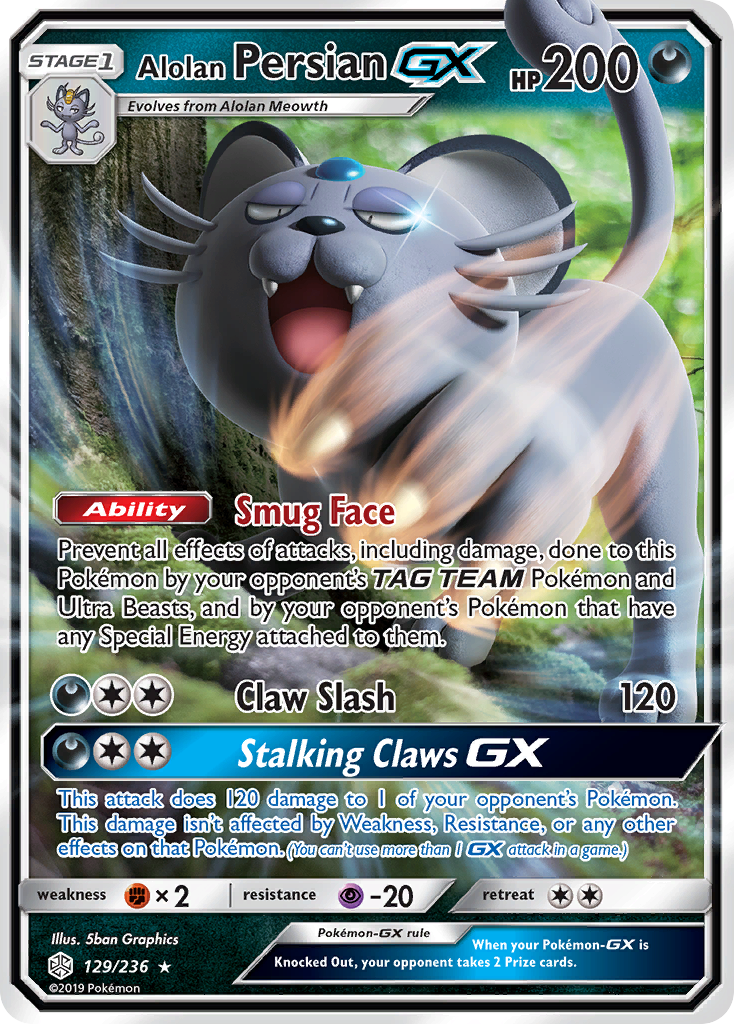 Alolan Persian GX (129/236) [Sun & Moon: Cosmic Eclipse] | Anubis Games and Hobby