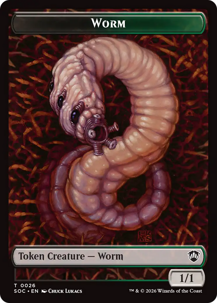 Eldrazi Spawn // Worm Double-Sided Token [Secrets of Strixhaven Commander Tokens] | Anubis Games and Hobby