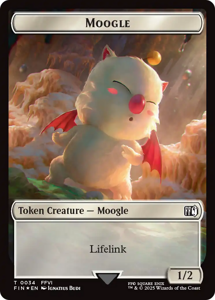 Moogle (0034) // Treasure (0036) Double-Sided Token (Surge Foil) [FINAL FANTASY Tokens] | Anubis Games and Hobby