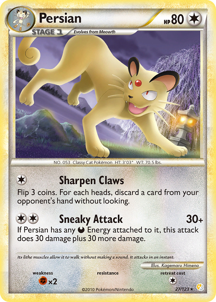 Persian (27/123) [HeartGold & SoulSilver: Base Set] | Anubis Games and Hobby