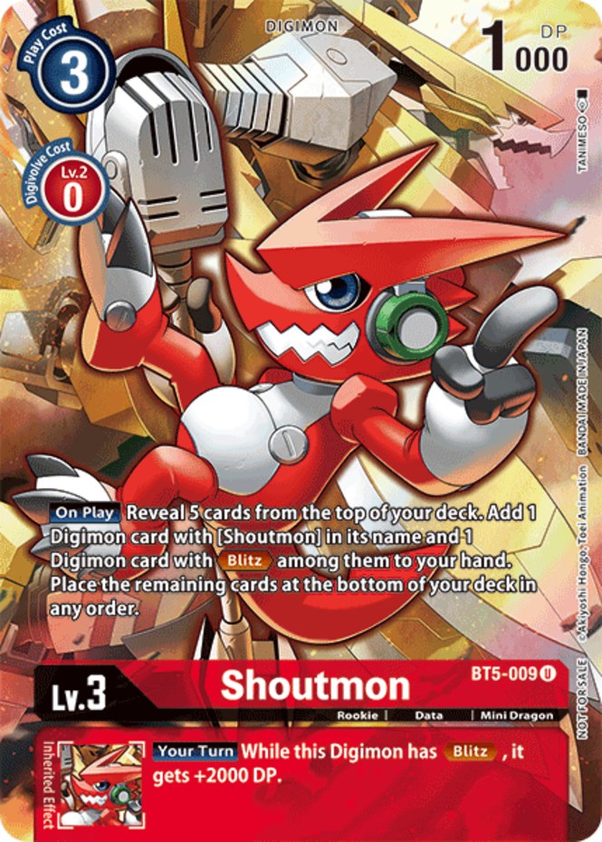 Shoutmon [BT5-009] (Tamer's Evolution Box 2) [Battle of Omni Promos] | Anubis Games and Hobby