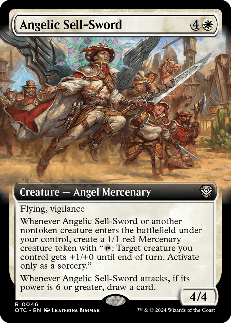 Angelic Sell-Sword (Extended Art) [Outlaws of Thunder Junction Commander] | Anubis Games and Hobby