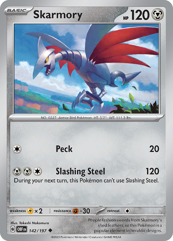 Skarmory (142/197) [Scarlet & Violet: Obsidian Flames] | Anubis Games and Hobby