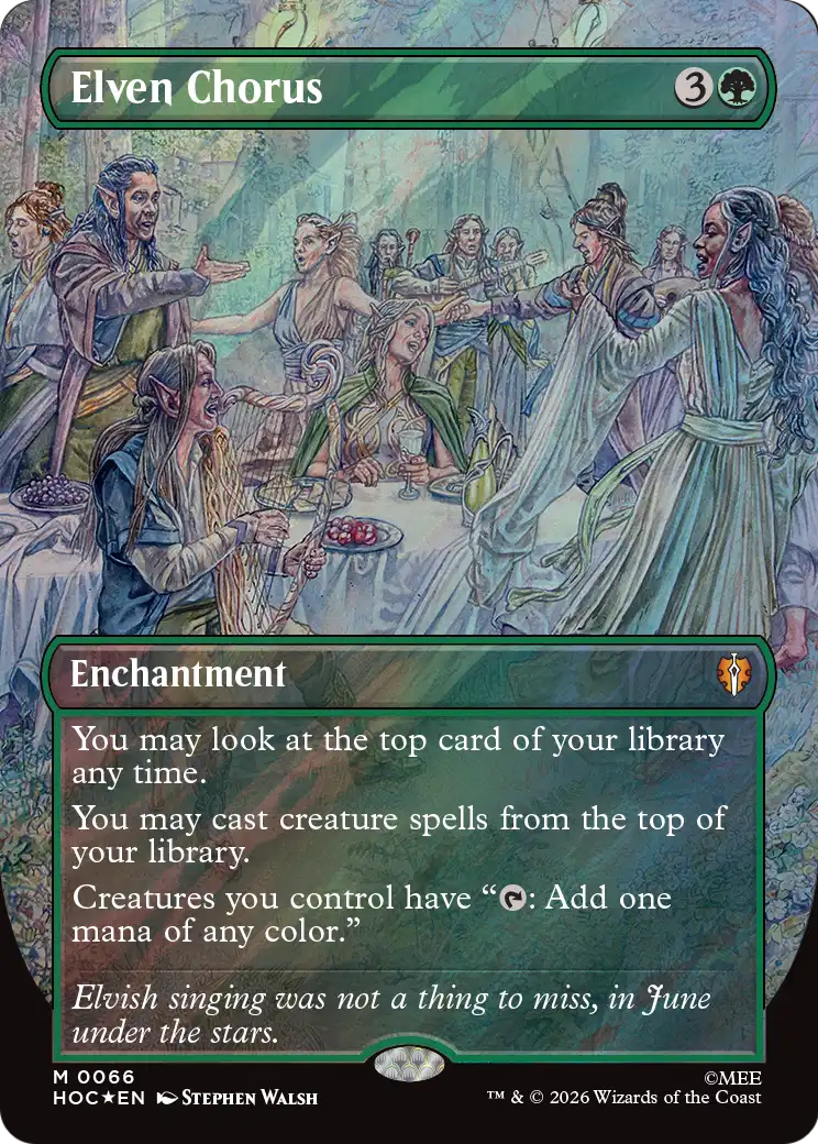 Elven Chorus (Borderless) (Surge Foil) [The Hobbit: Eternal-Legal] | Anubis Games and Hobby