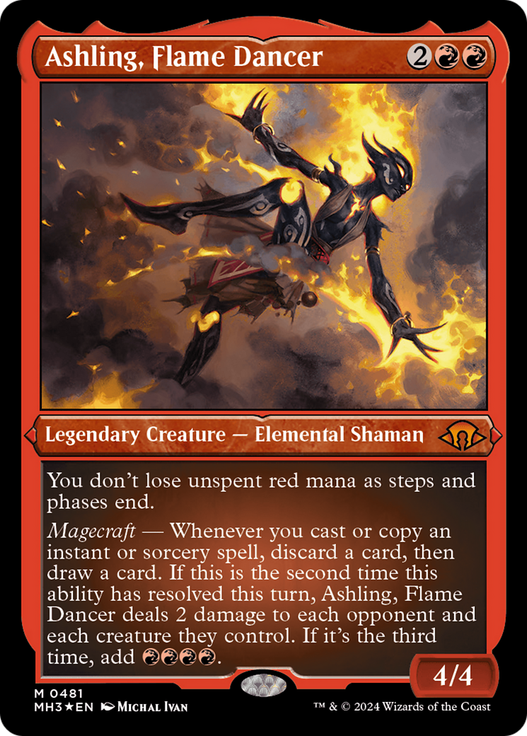 Ashling, Flame Dancer (Foil Etched) [Modern Horizons 3] | Anubis Games and Hobby