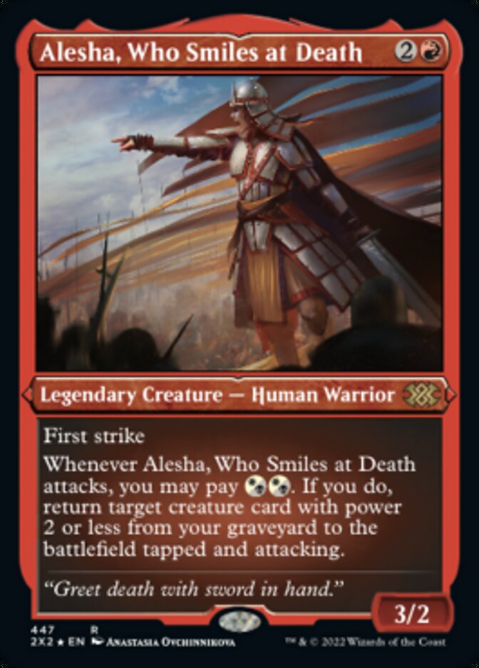 Alesha, Who Smiles at Death (Foil Etched) [Double Masters 2022] | Anubis Games and Hobby