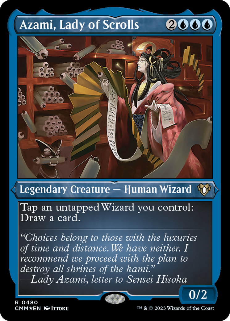 Azami, Lady of Scrolls (Foil Etched) [Commander Masters] | Anubis Games and Hobby