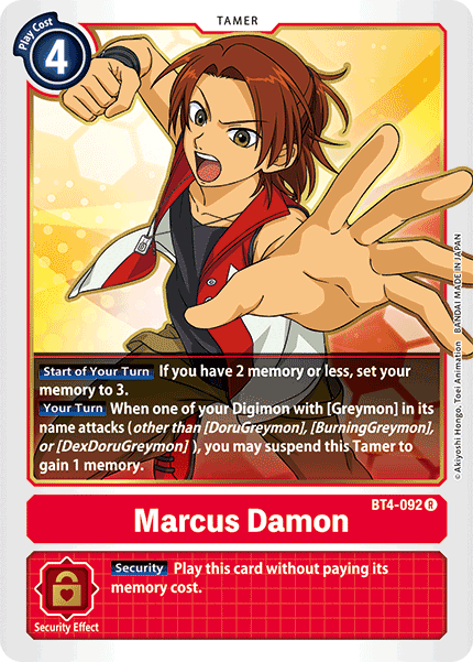 Marcus Damon [BT4-092] [Great Legend] | Anubis Games and Hobby