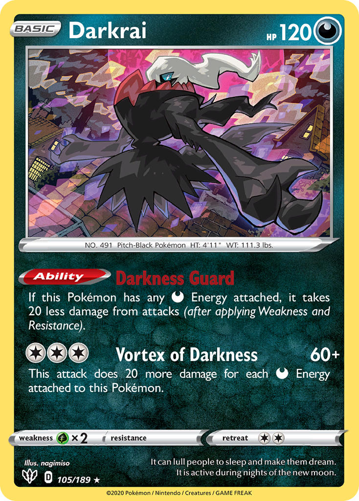 Darkrai (105/189) (Theme Deck Exclusive) [Sword & Shield: Darkness Ablaze] | Anubis Games and Hobby