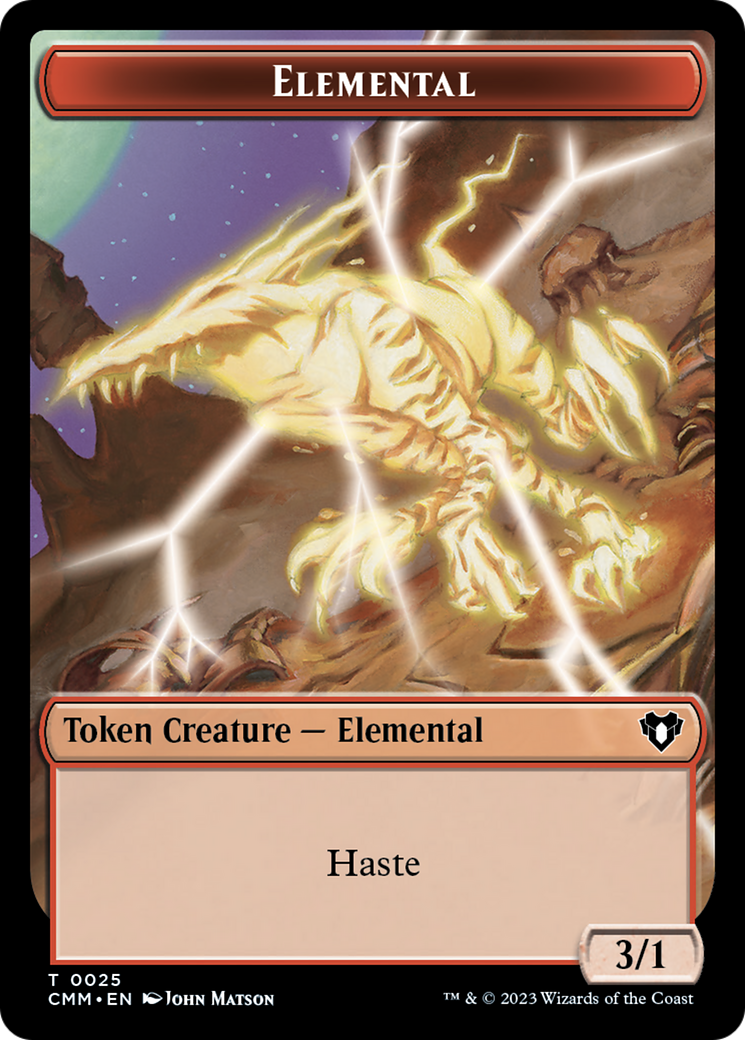 Human Soldier // Elemental (0025) Double-Sided Token [Commander Masters Tokens] | Anubis Games and Hobby