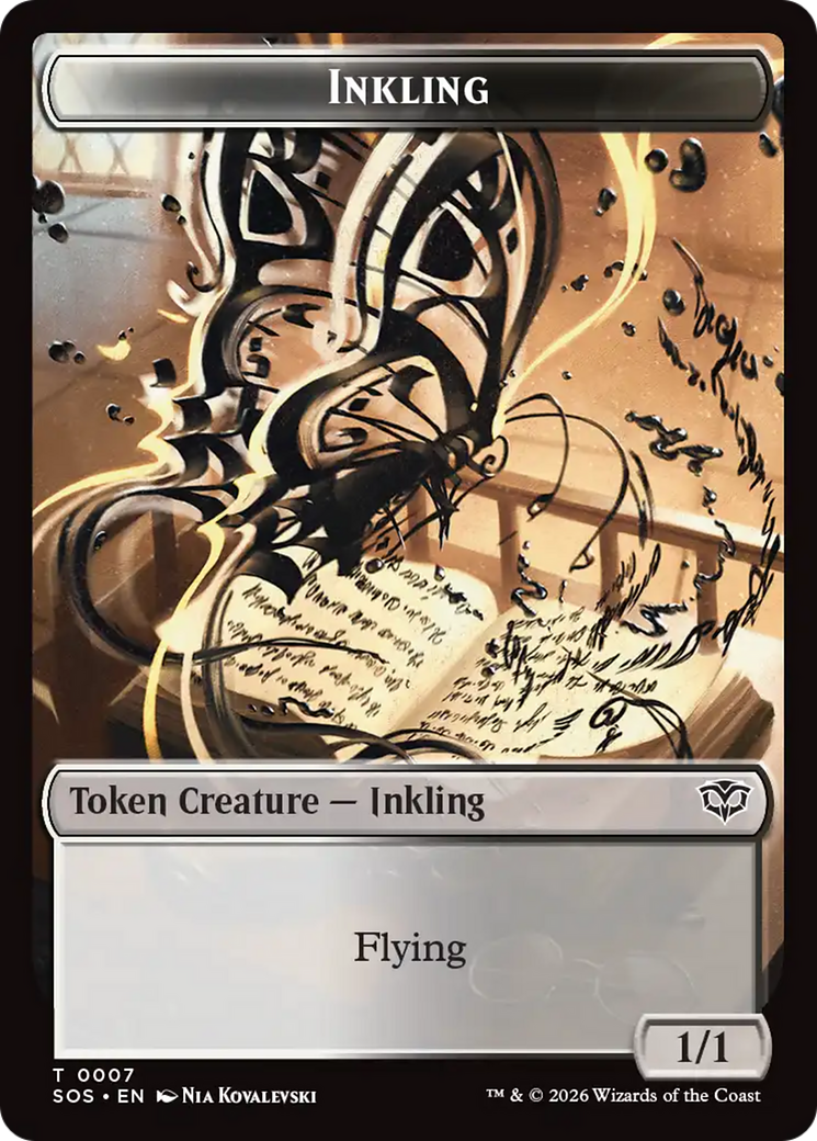 Inkling (0007) // Spirit (0011) Double-Sided Token [Secrets of Strixhaven Tokens] | Anubis Games and Hobby