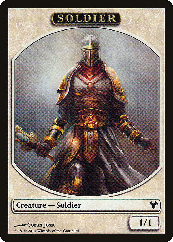 Soldier // Spirit Double-Sided Token [Modern Event Deck 2014 Tokens] | Anubis Games and Hobby