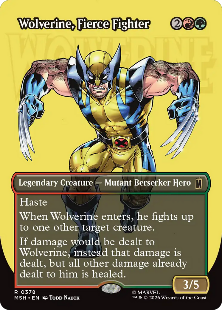 Wolverine, Fierce Fighter (Borderless) [Marvel Super Heroes] | Anubis Games and Hobby