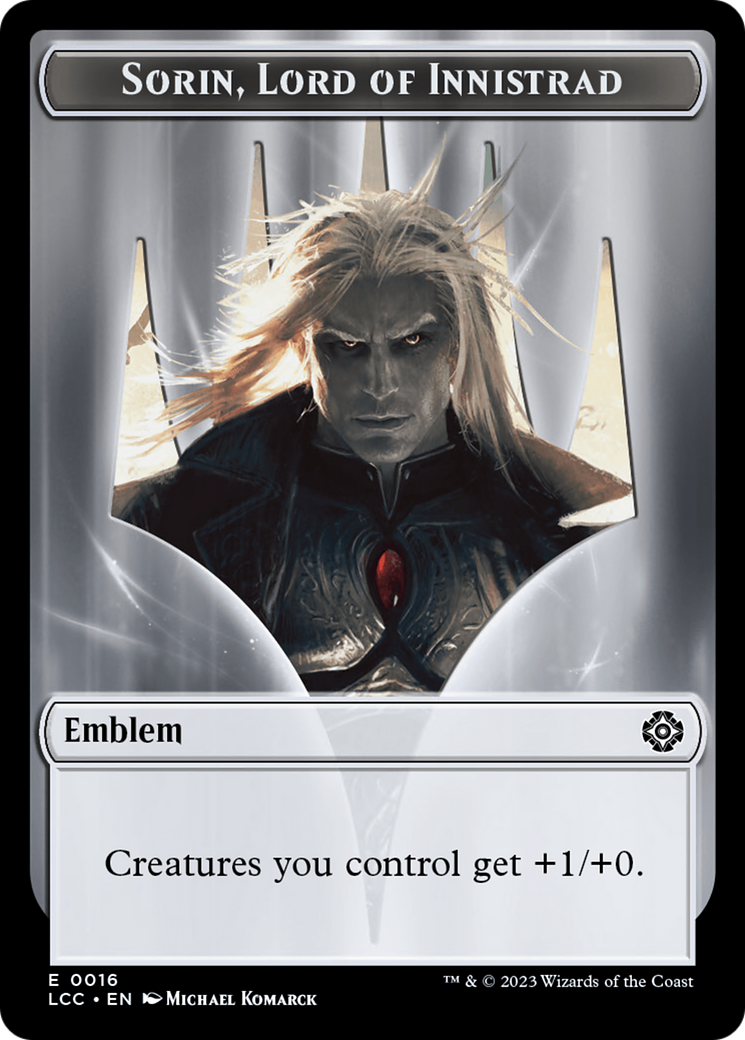 Emblem - Sorin, Lord of Innistrad // Vampire (0004) Double-Sided Token [The Lost Caverns of Ixalan Commander Tokens] | Anubis Games and Hobby