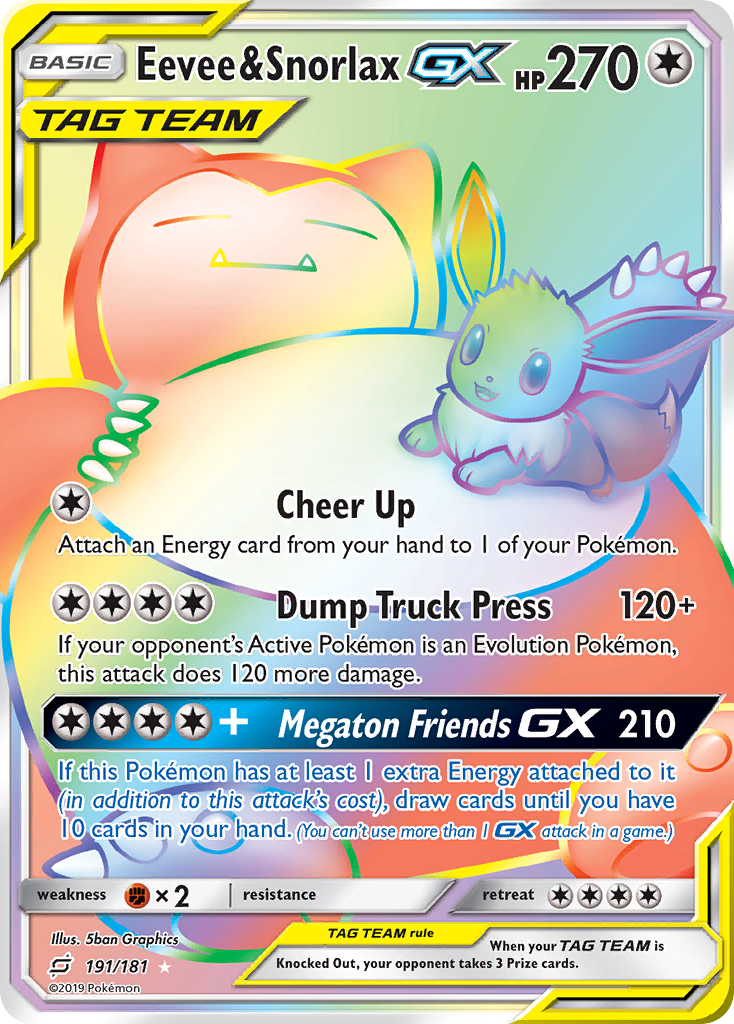 Eevee & Snorlax GX (191/181) [Sun & Moon: Team Up] | Anubis Games and Hobby