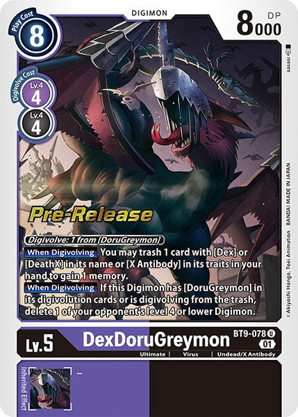 DexDoruGreymon [BT9-078] [X Record Pre-Release Promos] | Anubis Games and Hobby
