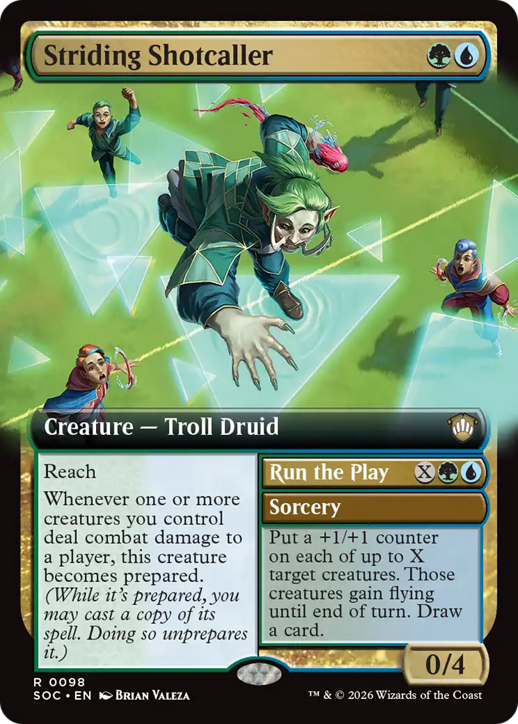 Striding Shotcaller (Extended Art) [Secrets of Strixhaven Commander] | Anubis Games and Hobby