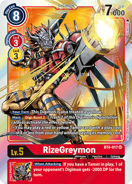 RizeGreymon [BT4-017] (Alternate Art) [Great Legend] | Anubis Games and Hobby