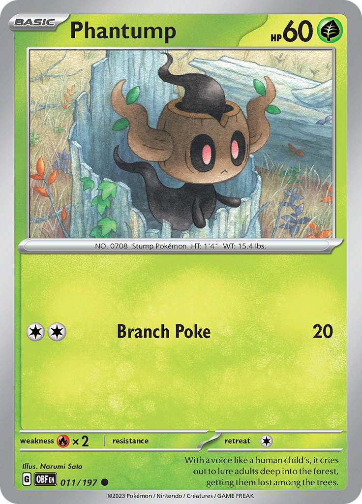 Phantump (011/197) [Scarlet & Violet: Obsidian Flames] | Anubis Games and Hobby