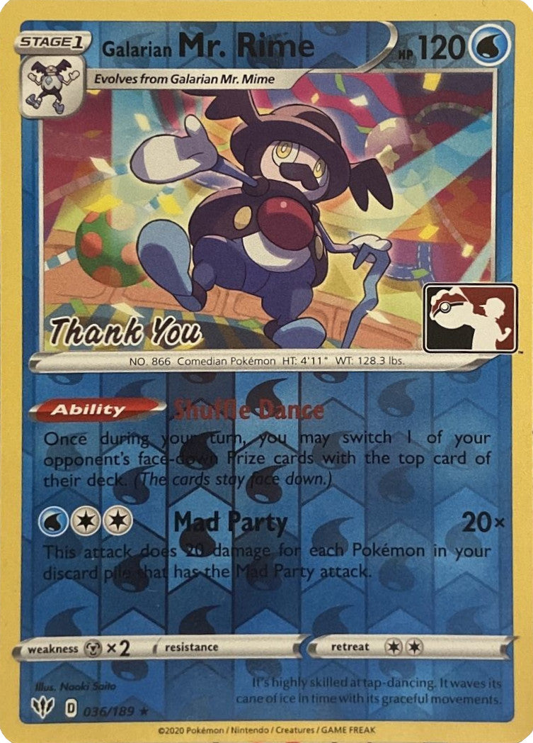 Galarian Mr. Rime (036/189) (Thank You Promo) [Sword & Shield: Darkness Ablaze] | Anubis Games and Hobby