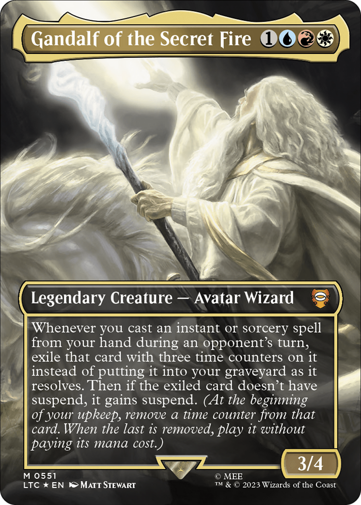 Gandalf of the Secret Fire (Borderless) (Surge Foil) [The Lord of the Rings: Tales of Middle-Earth Commander] | Anubis Games and Hobby