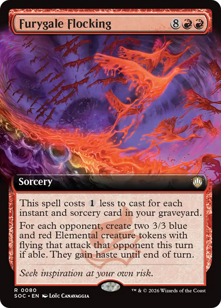Furygale Flocking (Extended Art) [Secrets of Strixhaven Commander] | Anubis Games and Hobby