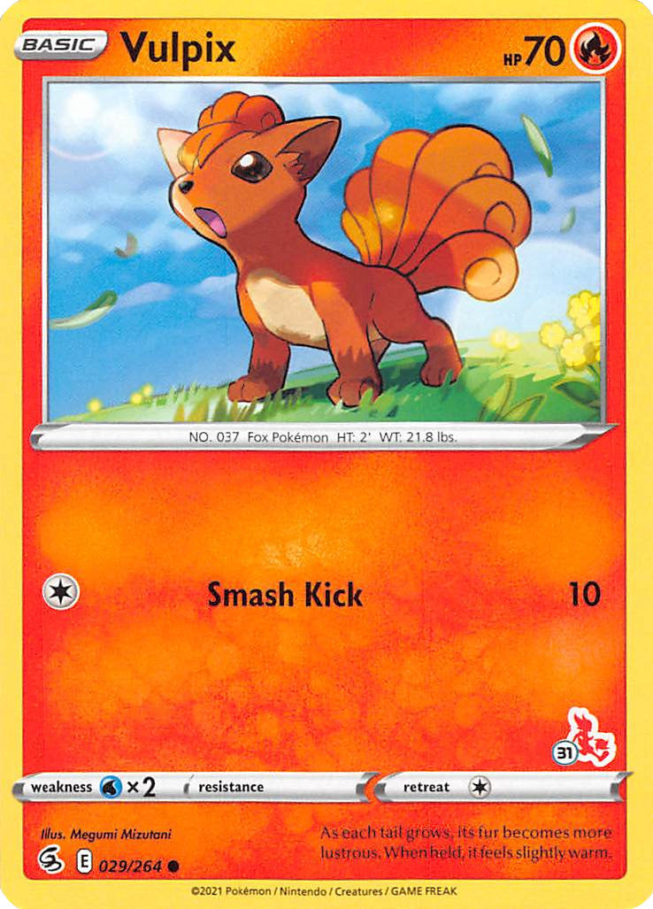 Vulpix (029/264) (Cinderace Stamp #31) [Battle Academy 2022] | Anubis Games and Hobby