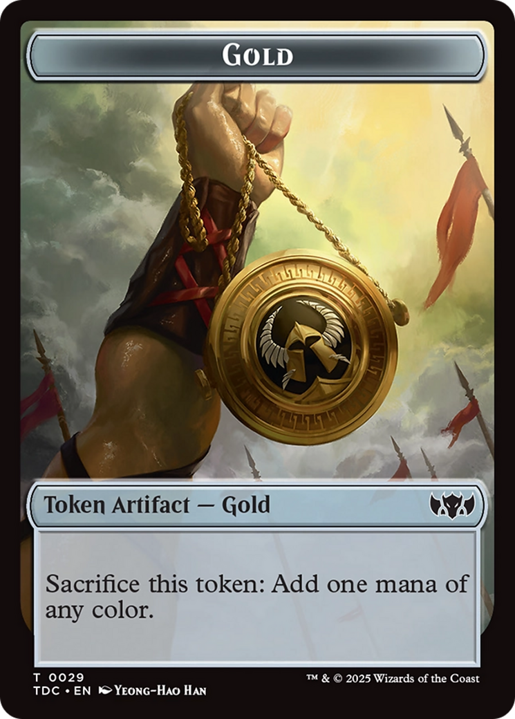 Elemental (0016) // Gold Double-Sided Token [Tarkir: Dragonstorm Commander Tokens] | Anubis Games and Hobby