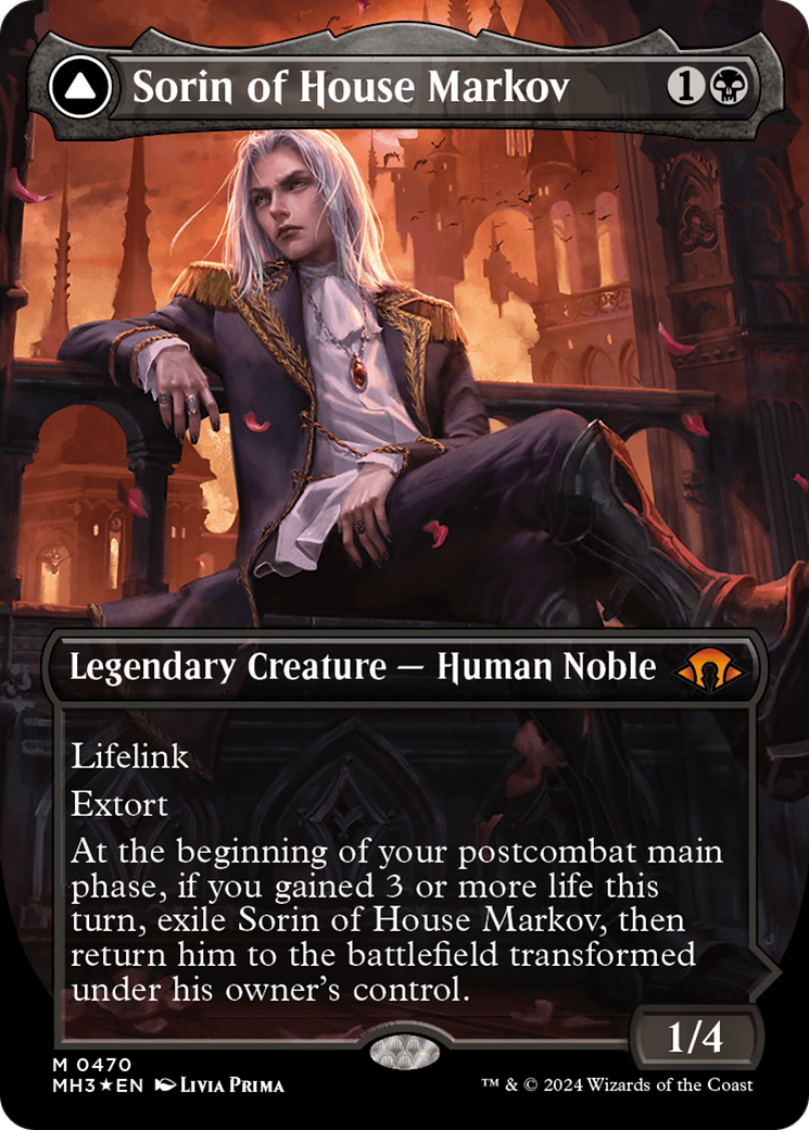 Sorin of House Markov // Sorin, Ravenous Neonate (Borderless) (Textured Foil) [Modern Horizons 3] | Anubis Games and Hobby