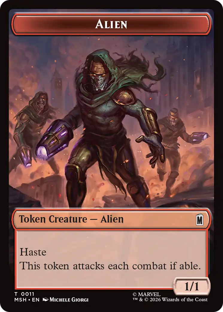 Wall // Alien Double-Sided Token [Marvel Super Heroes Tokens] | Anubis Games and Hobby