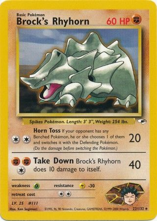 Brock's Rhyhorn (22/132) [Gym Heroes Unlimited] | Anubis Games and Hobby